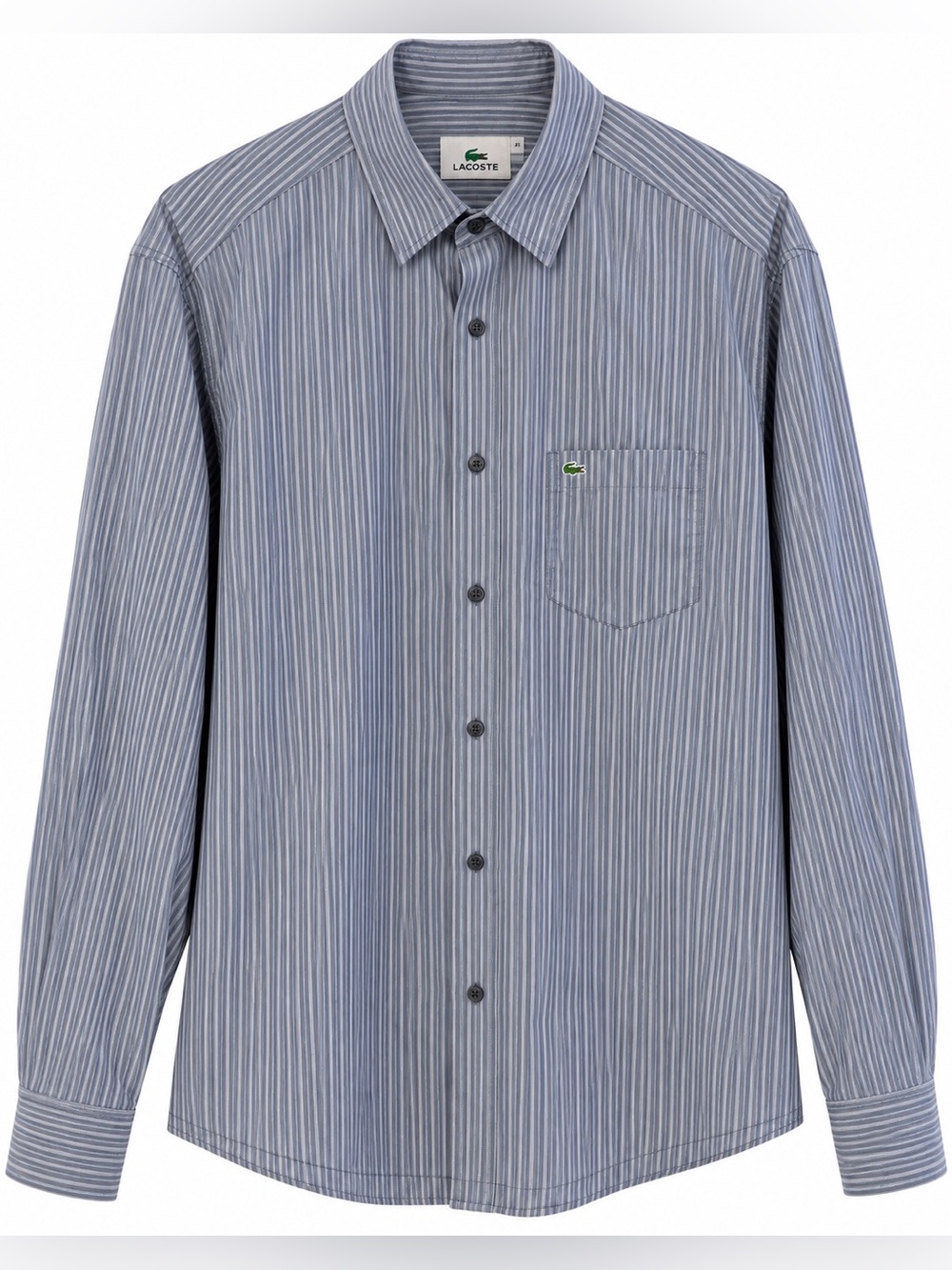 Men's Lacoste Striped Long Sleeve Button Down Shirt - Size 44 (L/XL)
